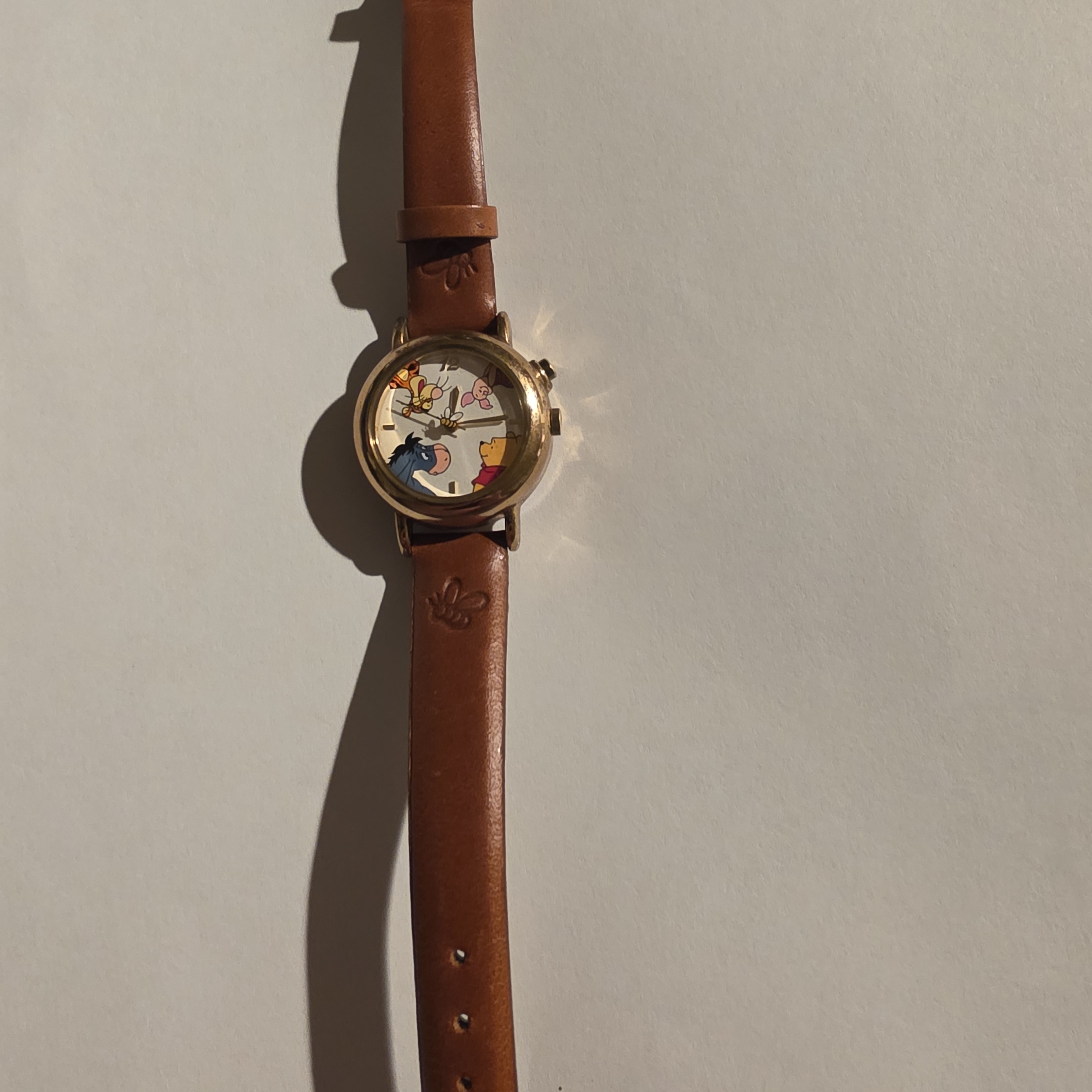 Brown Leather Watch With Cartoon Dial